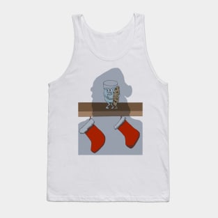 Christmas Milk and Cookies scary Santa Tank Top